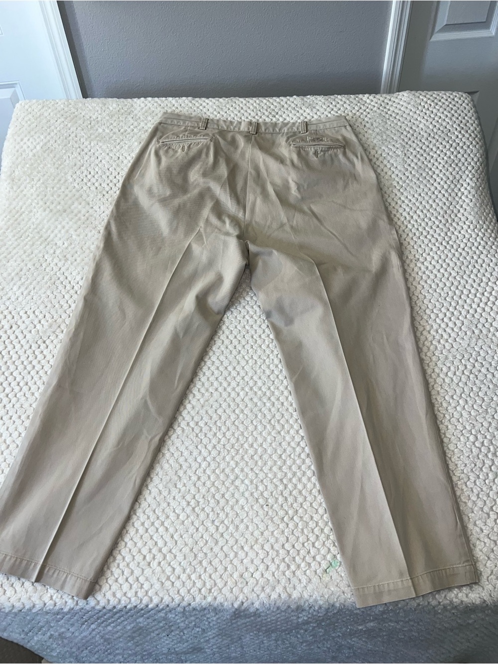 Vintage Polo by Ralph Lauren Men's Beige Cotton Twill Pleated Chino Pants 38W 30